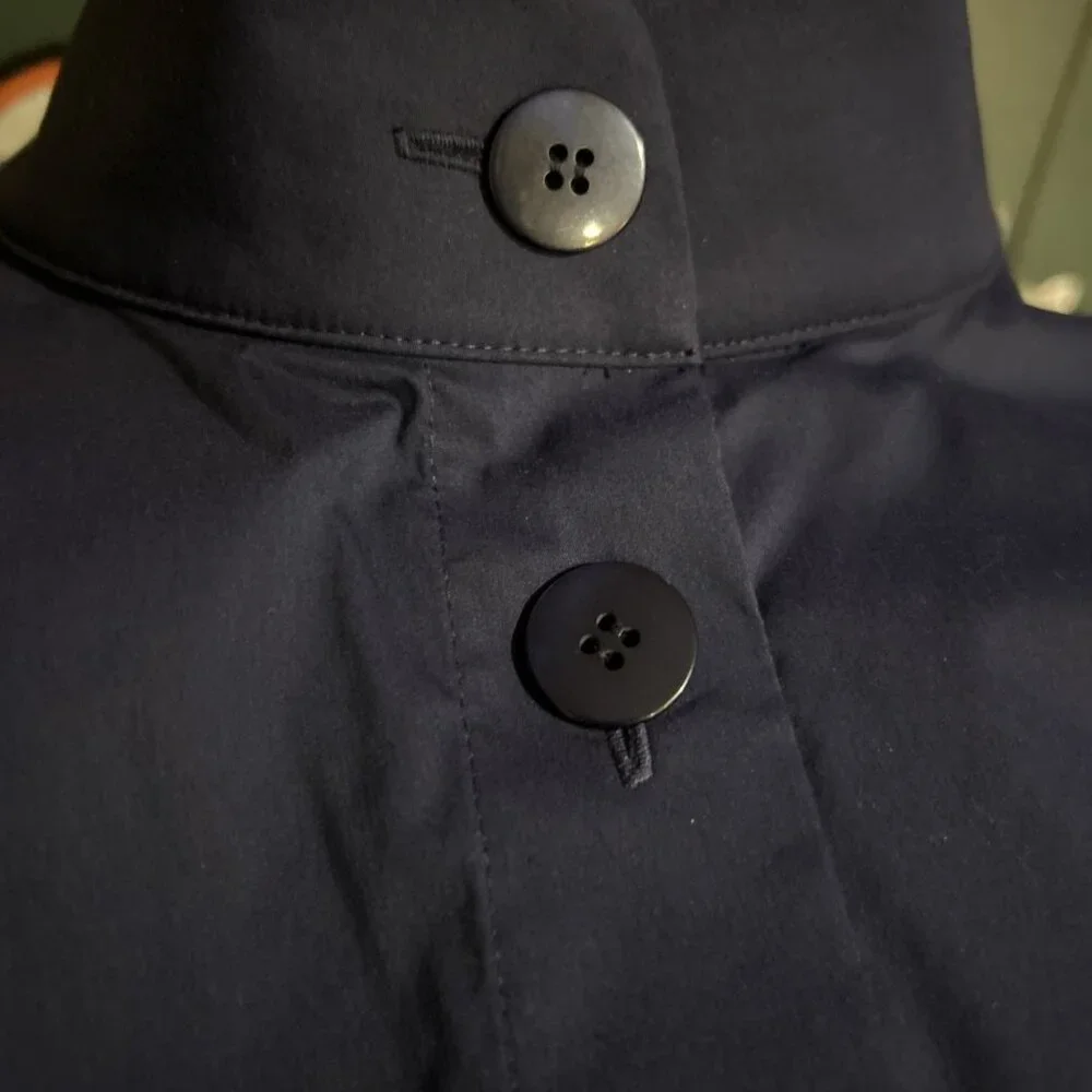 Per se By Carlisle Designer Luxurious Navy Sleeveless Shirt 14 Mandarin Collar - Picture 10 of 10